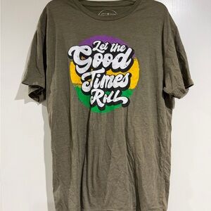 Olive Graphic Tee - Let the Good Times Roll
